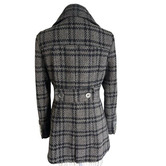 Coffee Shop Red Plaid Peacoat Jacket Juniors Large | Y2K Indie Chic - Picture 3 of 8